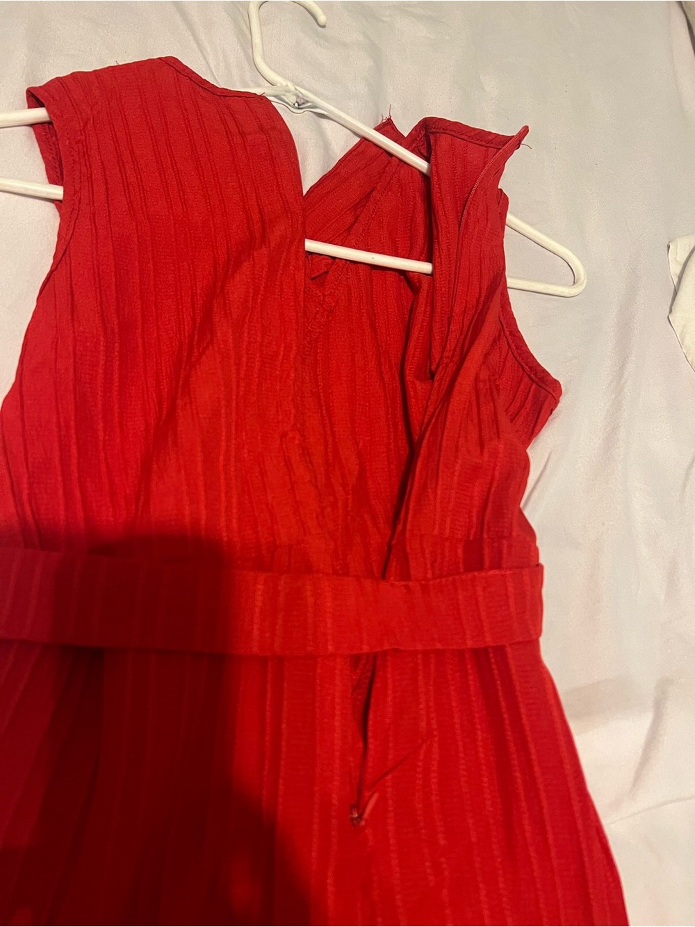 Red Ruffled Sleeveless Jumpsuit - Picture 5 of 12